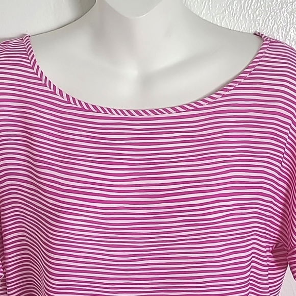 Banana Republic Pink & White Stripe Short Sleeve Top, Size Small - Picture 2 of 6